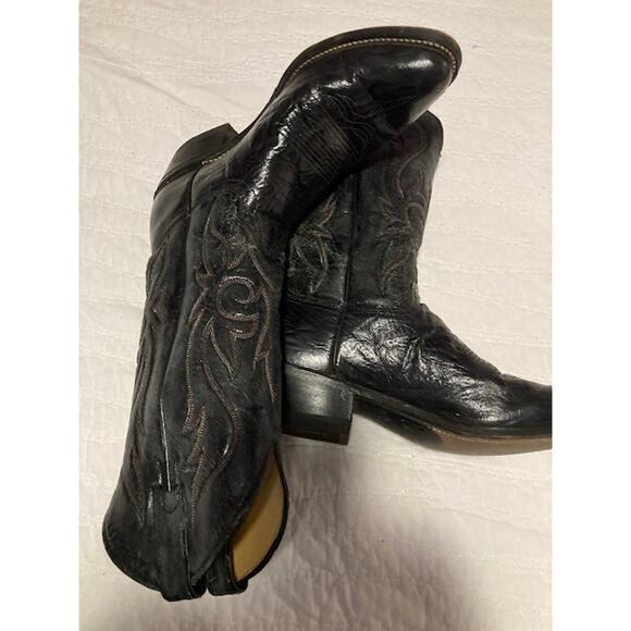 Men’s Western Cowboy Boots 8D – Leather Vamp – Black – Made in USA – Strong Sole main image 8